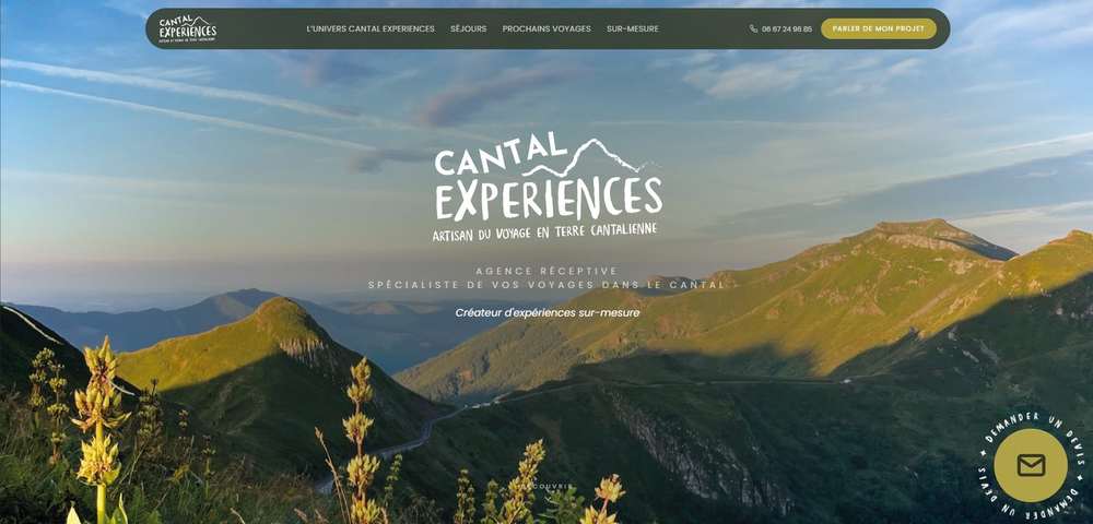 Capture du site Cantal Experiences