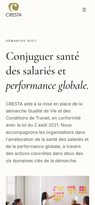 Présentation de la démarche QVCT de CRESTA sur mobile