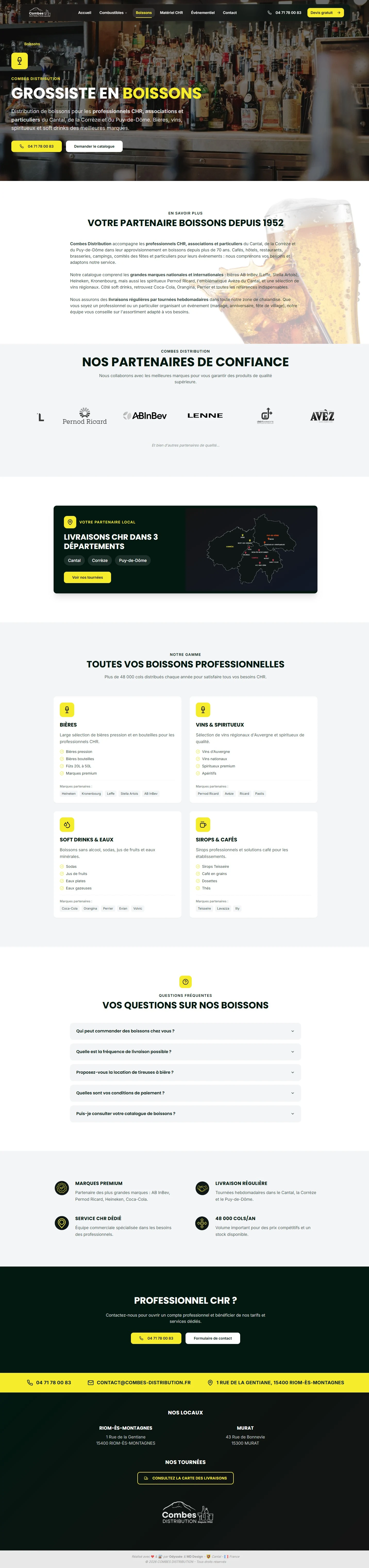 Page Boissons de Combes Distribution