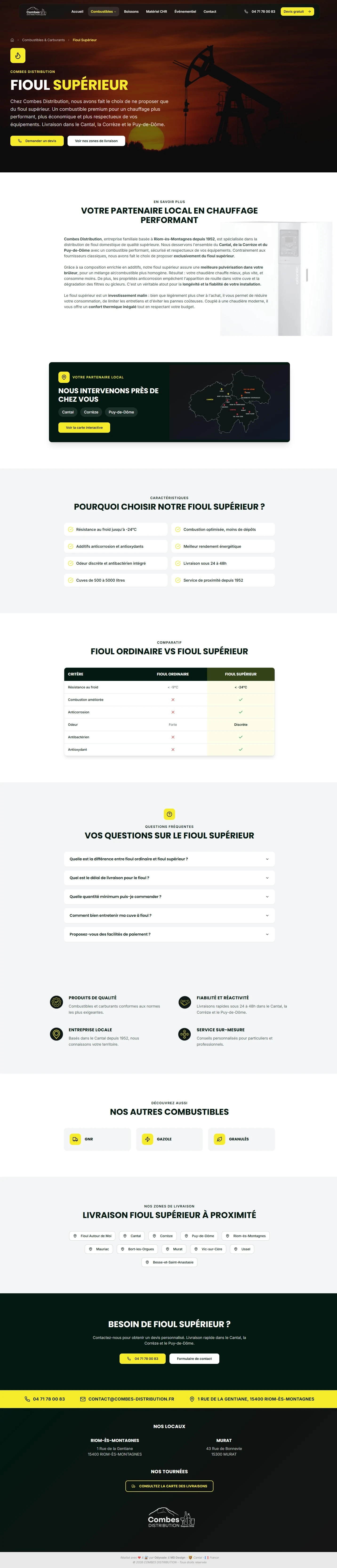Page Fioul de Combes Distribution