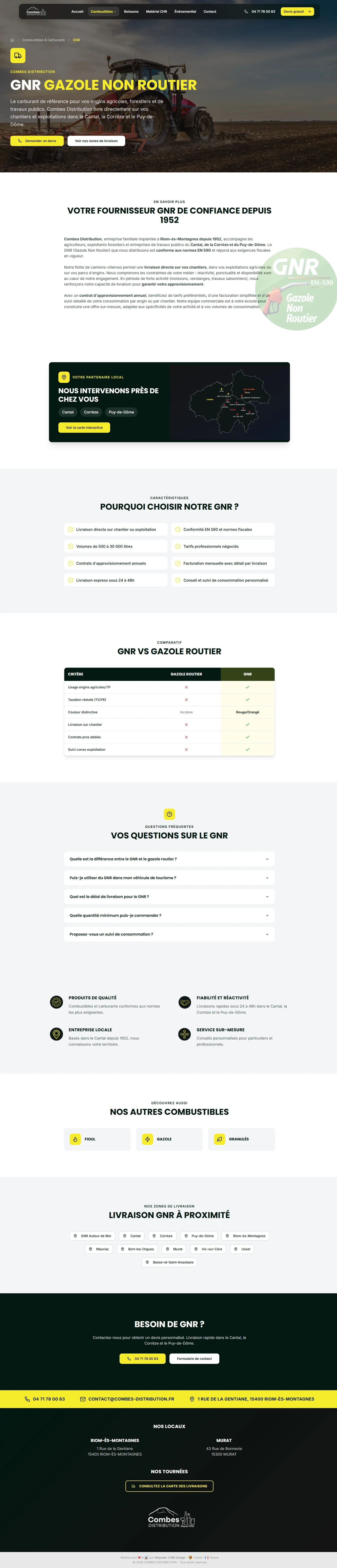 Page Gazole non routier de Combes Distribution