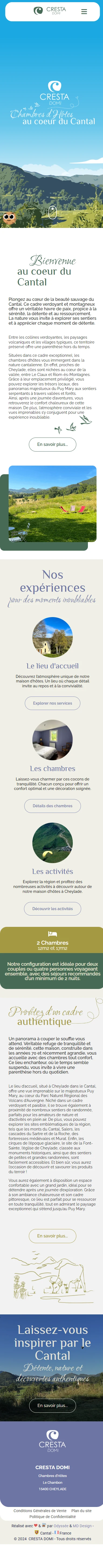 Accueil complet de CRESTA DOMI sur téléphone