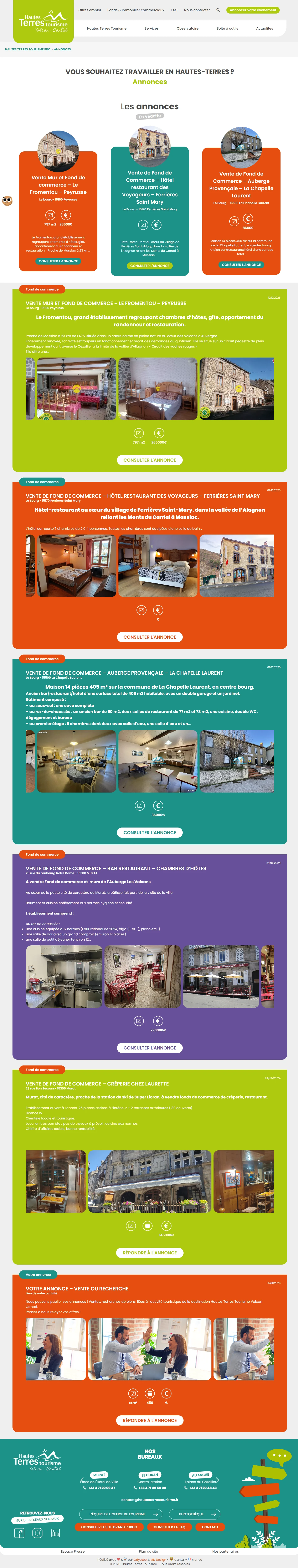Annonces de fonds et immobilier commerciaux sur le portail professionnel