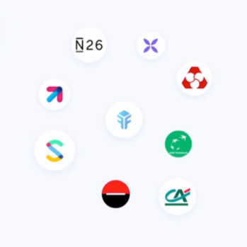 Logos des banques et services bancaires présentés par Freebe